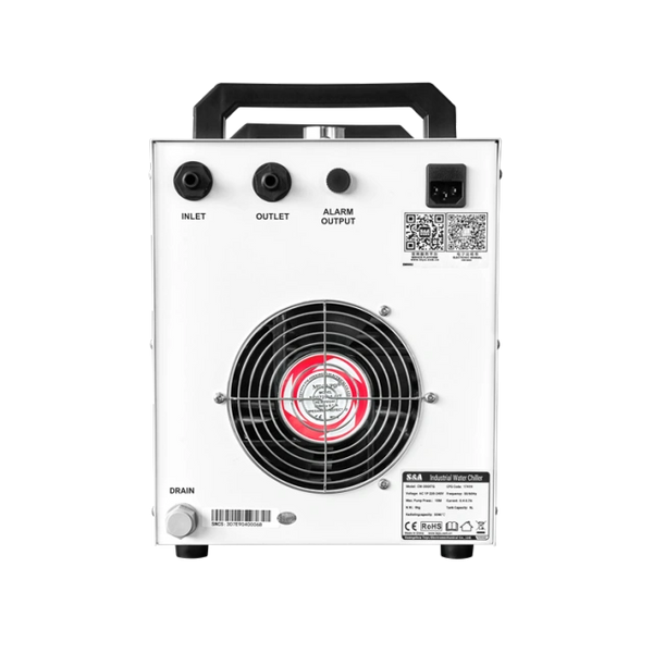 S&A Water cooling device Industrial Water Chiller, 50W Radiating Capacity, 9L Tank, 10L/min Flow Rate, Temperature Controller, Flow Alarm Protection