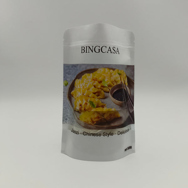 BINGCASA Jiaozi Chinese Style Dumplings, Traditional Frozen Jiaozi, 500g