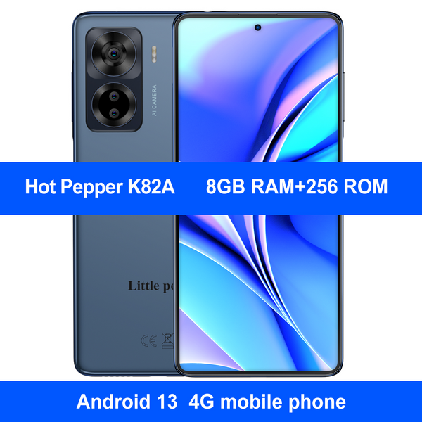 Little pepper Cell phones 6.67 Inch FHD+ Full View Display, 50MP AI Camera, 8GB RAM, 256GB ROM, Android 13, 4G Mobile Phone
