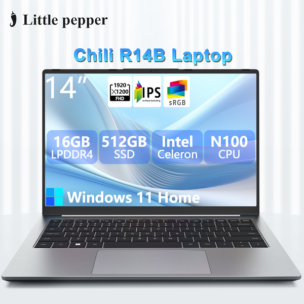 Little pepper computerS 14 Inch Laptop Computer, 6600mAh Battery, Ultra-Slim 0.55 Inch, Type-C and USB-A Ports