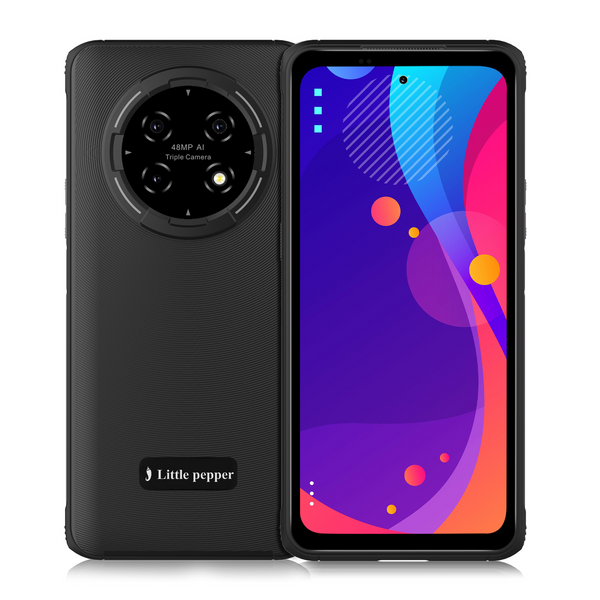 Little pepper Cell phones Black Smartphone, 6.67 Inch HD Display, 8GB RAM 256GB ROM, Android 13, 48MP AI Triple Camera