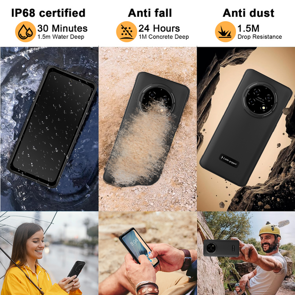 Little pepper Cell phones Black Smartphone, 6.67 Inch HD Display, 8GB RAM 256GB ROM, Android 13, 48MP AI Triple Camera