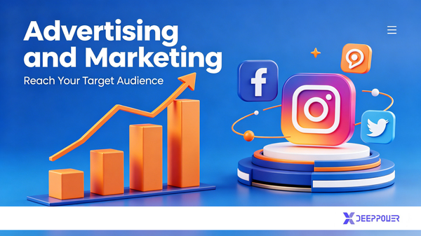 XDEEPPOWER Advertising and marketing 3D Business Growth Graphics for Social Media, Digital Campaigns & Corporate Presentations