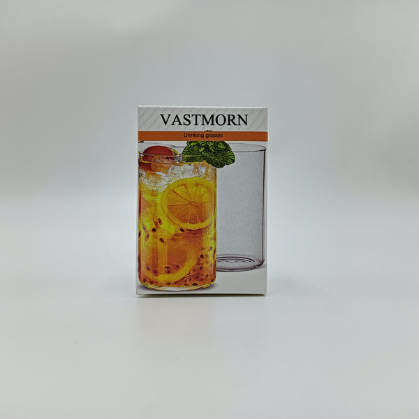 VASTMORN Drinking glasses Borosilicate Glass Drinking Glasses, 250ml Capacity, Clear Cylindrical Tumblers