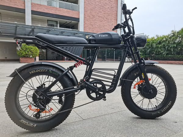 Fliwin Motorized bicycles Electric Fat Tire Bicycle - 500W Motor, 48V Removable Battery, All-Terrain, for Adults, 20 Inch Wheels