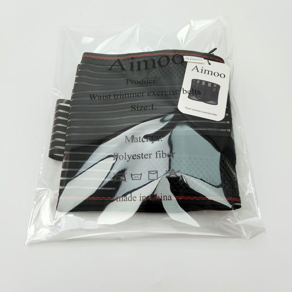 Aimoo Waist trimmer exercise belts Adjustable Waist Trimmer Exercise Belt with Mesh Panels and Red Trim