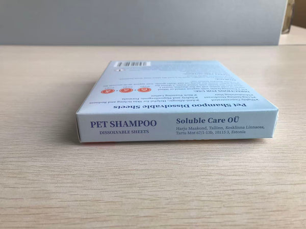SOLUBLE CARE shampoos for pets [non-medicated grooming preparations] Pet shampoo without rinsing, 8-plate pack, mild formula