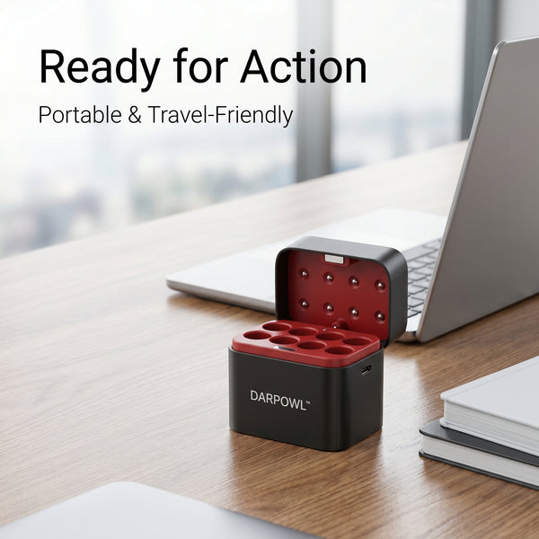 DARPOWL Battery chargers 4-in-1 Quick Charge 3.0 Wall Charger, 60W Foldable Desktop Charging Station with 2 USB-C & 2 USB-A Ports