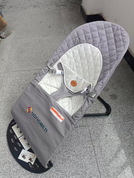 YONGWEN Baby carriages Baby rocking chair, baby soothing chair, grey checkered soft seat