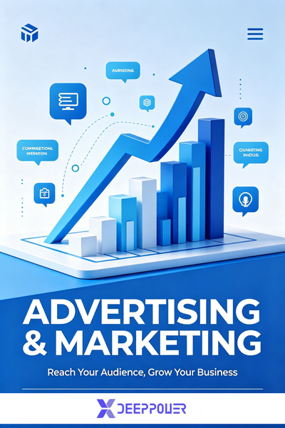 XDEEPPOWER Advertising and marketing 3D Business Growth Graphics for Social Media, Digital Campaigns & Corporate Presentations