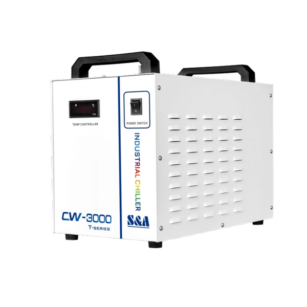 S&A Water cooling device Industrial Water Chiller, 50W Radiating Capacity, 9L Tank, 10L/min Flow Rate, Temperature Controller, Flow Alarm Protection