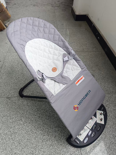 YONGWEN Baby carriages Baby rocking chair, baby soothing chair, grey checkered soft seat
