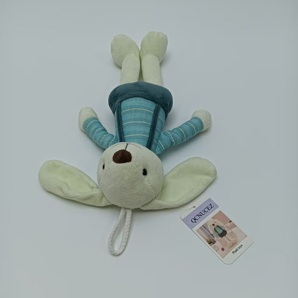 QCNUCEZ Plush toys Soft Plush Bunny Rabbit Toy with Striped Teal Outfit