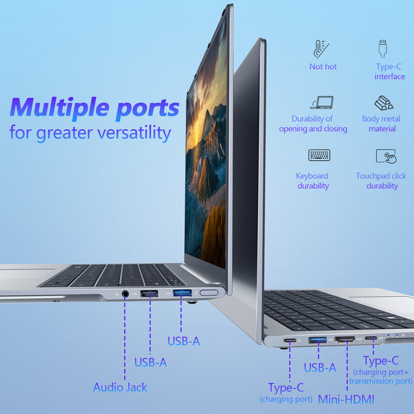 Little pepper computerS 14 Inch Laptop, 1920x1200 IPS Display, 16:10 Golden Ratio Screen, Ultra-Slim 0.55 Inch, Metal Body