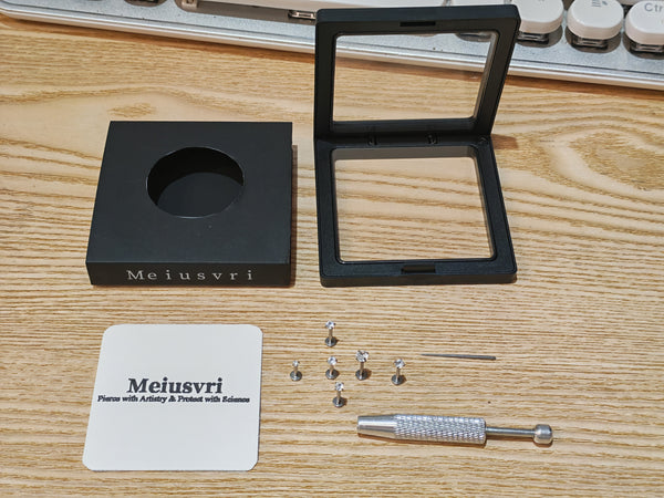 Meiusvri Earrings Exquisite silver ear studs with box, different sizes