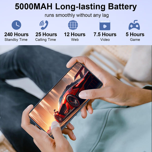 Little pepper Cell phones 6.67 Inch FHD+ Full View Display, 50MP AI Camera, 8GB RAM, 256GB ROM, Android 13, 4G Mobile Phone