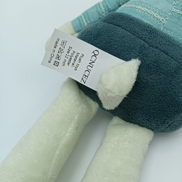 QCNUCEZ Plush toys Soft Plush Bunny Rabbit Toy with Striped Teal Outfit