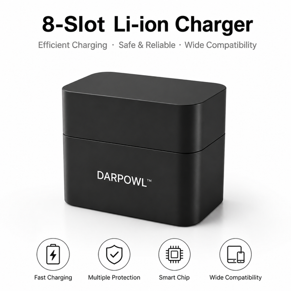 DARPOWL Battery chargers 4-in-1 Quick Charge 3.0 Wall Charger, 60W Foldable Desktop Charging Station with 2 USB-C & 2 USB-A Ports