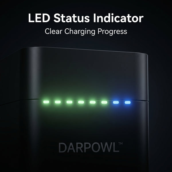 DARPOWL Battery chargers 4-in-1 Quick Charge 3.0 Wall Charger, 60W Foldable Desktop Charging Station with 2 USB-C & 2 USB-A Ports