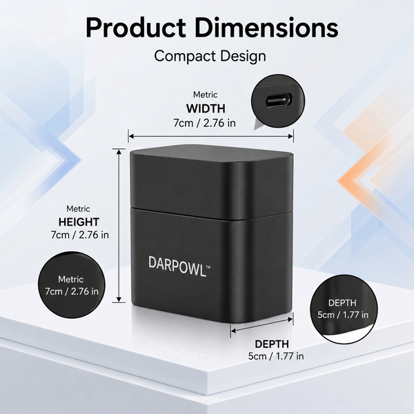 DARPOWL Battery chargers 4-in-1 Quick Charge 3.0 Wall Charger, 60W Foldable Desktop Charging Station with 2 USB-C & 2 USB-A Ports