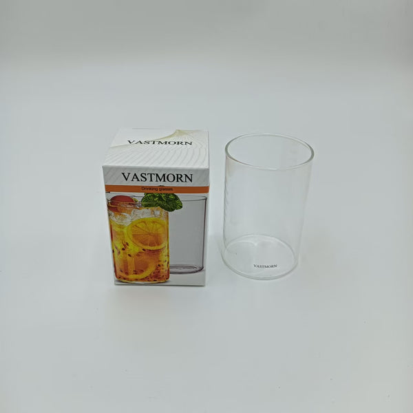 VASTMORN Drinking glasses Borosilicate Glass Drinking Glasses, 250ml Capacity, Clear Cylindrical Tumblers