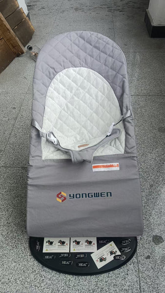 YONGWEN Baby carriages Baby rocking chair, baby soothing chair, grey checkered soft seat