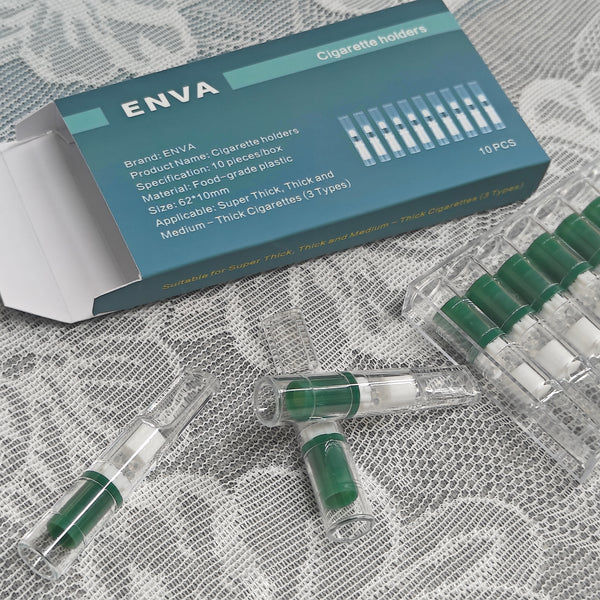 ENVA Cigarette holders Food-Grade Plastic Cigarette Holders with Multi-Stage Filtration, 10-Pack