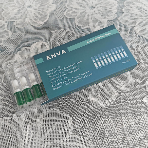 ENVA Cigarette holders Food-Grade Plastic Cigarette Holders with Multi-Stage Filtration, 10-Pack