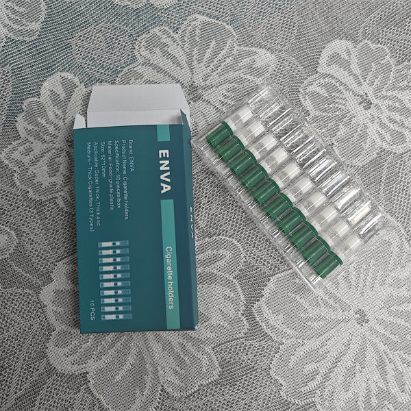 ENVA Cigarette holders Food-Grade Plastic Cigarette Holders with Multi-Stage Filtration, 10-Pack