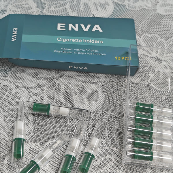 ENVA Cigarette holders Food-Grade Plastic Cigarette Holders with Multi-Stage Filtration, 10-Pack