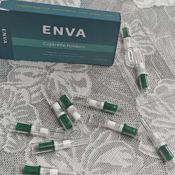 ENVA Cigarette holders Food-Grade Plastic Cigarette Holders with Multi-Stage Filtration, 10-Pack