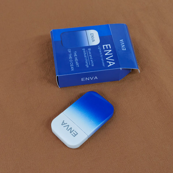 ENVA Lighters for smokers Gradient Blue Mechanical Lighter, Portable Design, Metal Construction