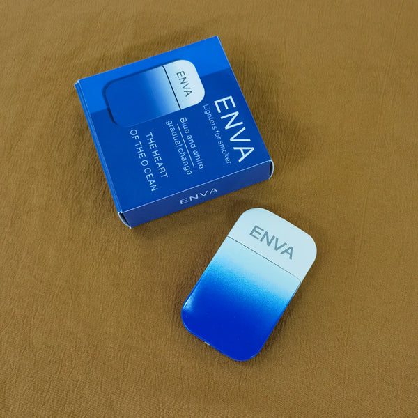 ENVA Lighters for smokers Gradient Blue Mechanical Lighter, Portable Design, Metal Construction