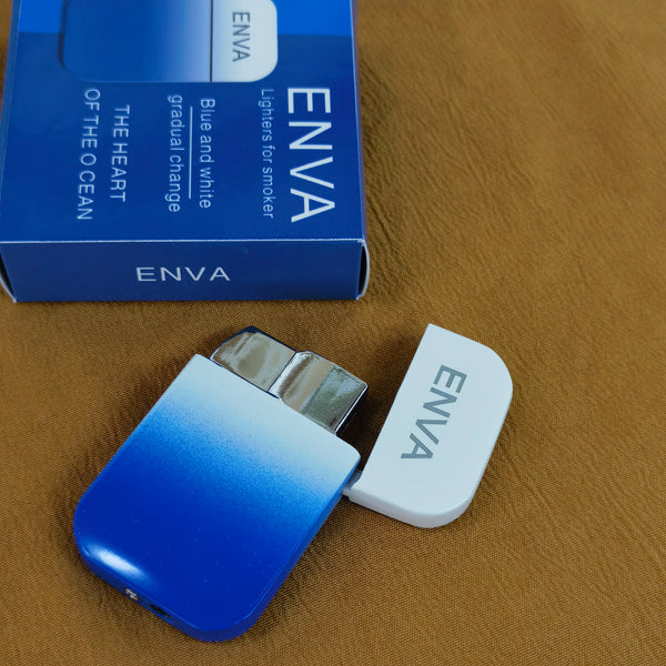 ENVA Lighters for smokers Gradient Blue Mechanical Lighter, Portable Design, Metal Construction