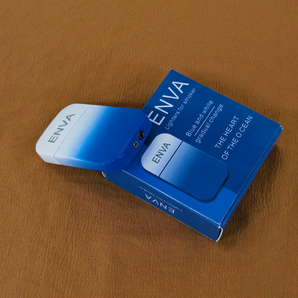 ENVA Lighters for smokers Gradient Blue Mechanical Lighter, Portable Design, Metal Construction