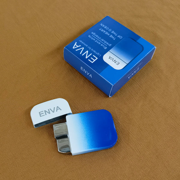ENVA Lighters for smokers Gradient Blue Mechanical Lighter, Portable Design, Metal Construction