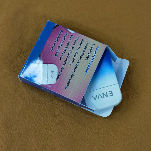 ENVA Lighters for smokers Gradient Blue Mechanical Lighter, Portable Design, Metal Construction