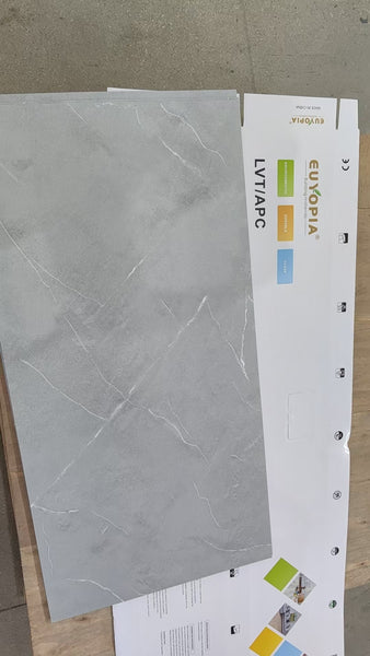 EUYOPIA Floor coverings Commercial Vinyl Floor Tile, Gray Marble Pattern