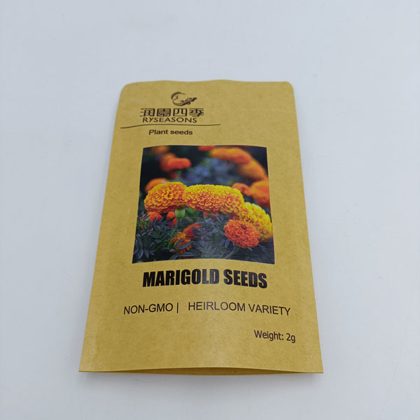 RYSEASONS Plant seeds Orange Marigold Seeds, Non-GMO Heirloom Seed