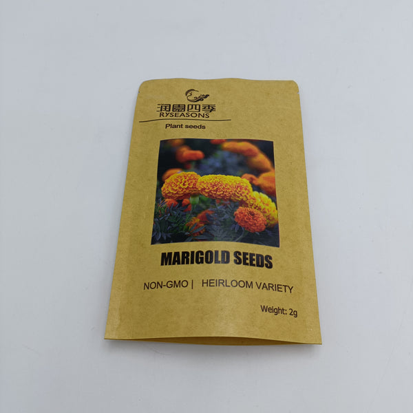 RYSEASONS Plant seeds Orange Marigold Seeds, Non-GMO Heirloom Seed