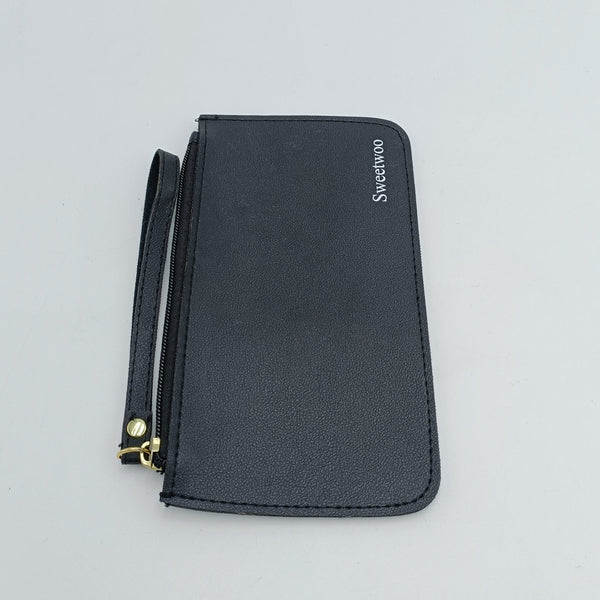 Sweetwoo Purses PU Leather Purses for Cash, Bank Cards, ID Cards, Black