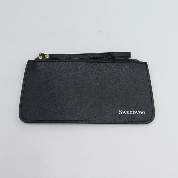 Sweetwoo Purses PU Leather Purses for Cash, Bank Cards, ID Cards, Black
