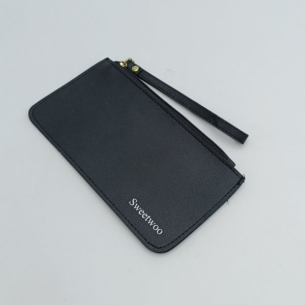 Sweetwoo Purses PU Leather Purses for Cash, Bank Cards, ID Cards, Black
