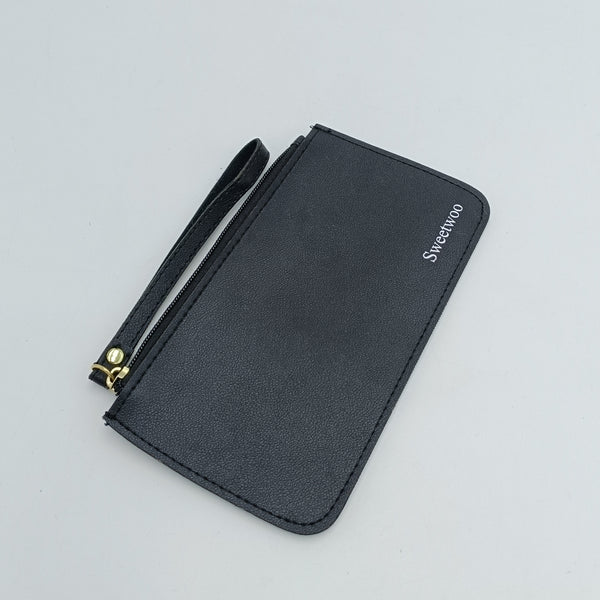 Sweetwoo Purses PU Leather Purses for Cash, Bank Cards, ID Cards, Black