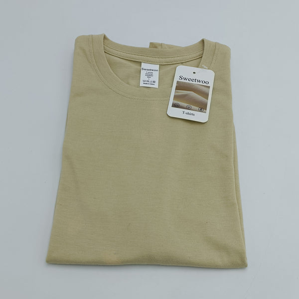 Sweetwoo T-shirts Short Sleeve Round Neck Quick Dry T-Shirt, Beige
