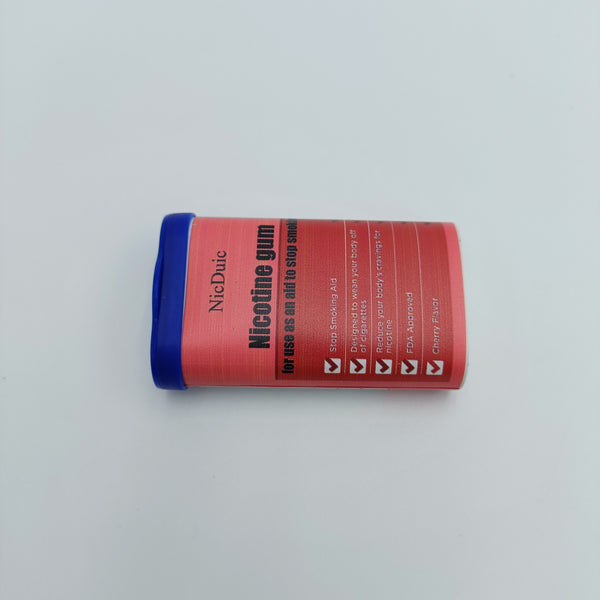 NicDuic Nicotine gum for use as an aid to stop smoking Portable cherry flavored nicotine gum