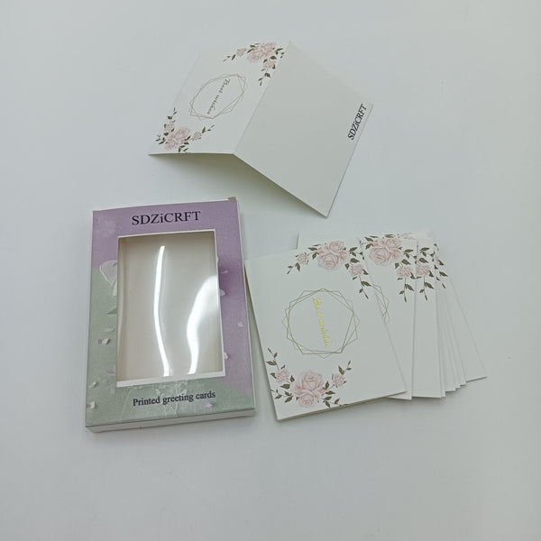 SDZiCRFT Printed greeting cards Exquisite Floral Printed Greeting Cards with Rose Design