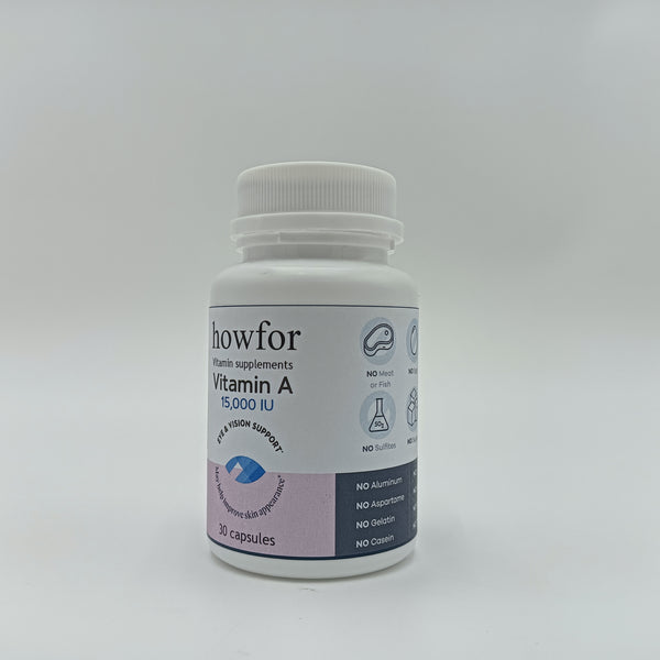 howfor Vitamin supplements Vitamin A 15,000 IU Nutritional Supplement - Supports eye health and skin appearance improvement