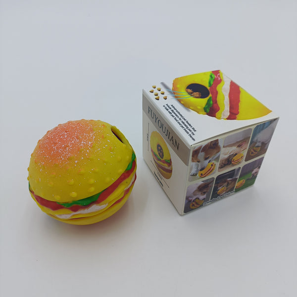 FUYOUJIAN Toy for pets Durable pet interactive food leak ball, hamburger shape