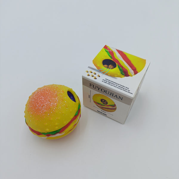 FUYOUJIAN Toy for pets Durable pet interactive food leak ball, hamburger shape